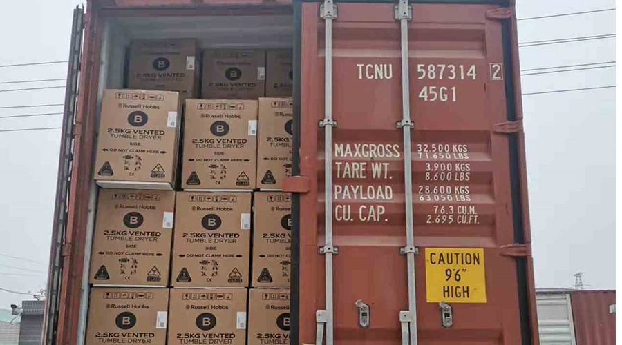 年底沖刺！順利完成英國(guó)Russell hobbs客戶(hù)的滾筒干衣機(jī)出貨